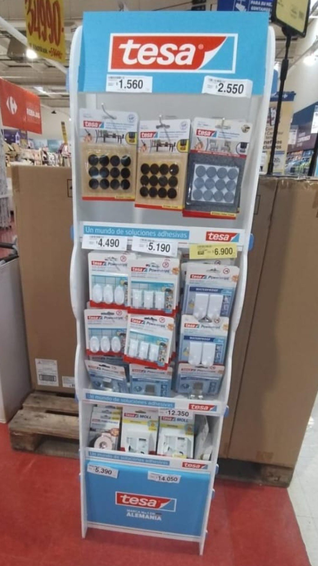 Exhibidor corrugado plástico TESA